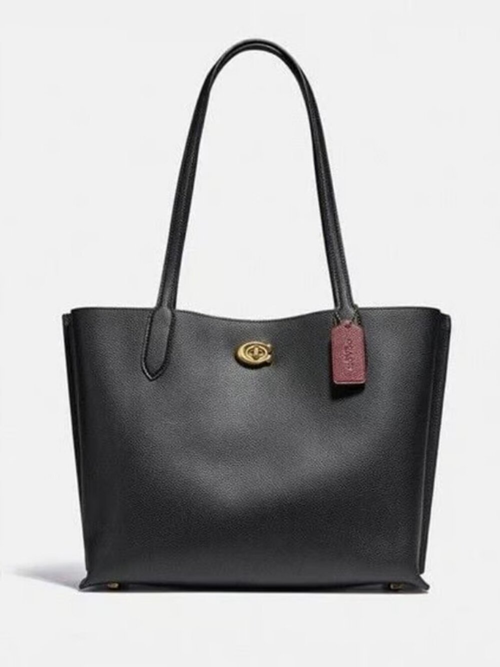 Coach Willow Leather Tote Bag in Black